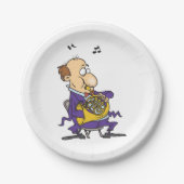 Man spielt ein französisches Horn Pappteller (Vorderseite)