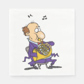 Man spielt ein französisches Horn Serviette (Vorderseite)