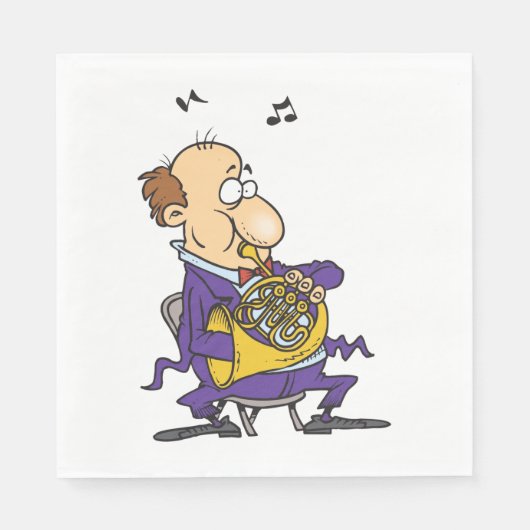 Man spielt ein französisches Horn Serviette (Vorderseite)