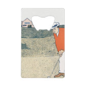 Man spielt Golf von Edward Penfield. Geldbeutel Flaschenöffner (Vorderseite)