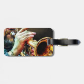 Man spielt Trumpet Gepäckanhänger (Rückseite horizontal)