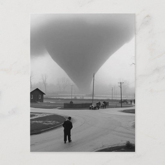 Man Staring in Tornado Postkarte (Vorderseite)