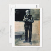 Man Stehend Reading a Book, Vincent van Gogh Postkarte (Vorne/Hinten)