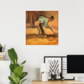 Man Stooph mit Stick oder Spade, Vincent van Gogh Poster (Heimbüro)