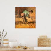 Man Stooph mit Stick oder Spade, Vincent van Gogh Poster (Küche)