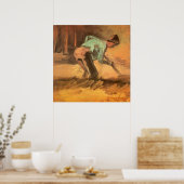 Man Stooph mit Stick oder Spade, Vincent van Gogh Poster (Küche)