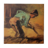 Man Stooping mit Stick, Spade von Vincent van Gogh Fliese (Vorderseite)