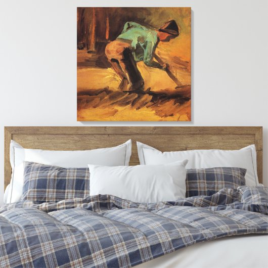Man Stooping mit Stick, Spade von Vincent van Gogh Leinwanddruck (Insitu (Schlafzimmer))