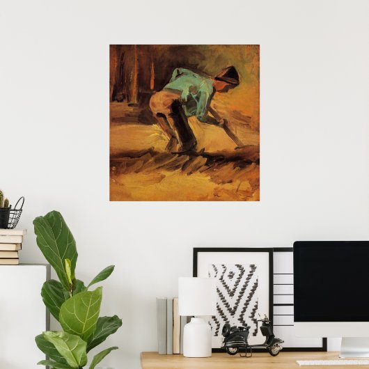 Man Stooping mit Stick, Spade von Vincent van Gogh Poster (Heimbüro)