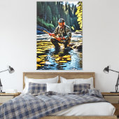 *~* Man Stream Nature AP49 Fishing Art Leinwanddruck (Insitu (Schlafzimmer))