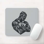 Man Strong Will Power Vector Graphic Mousepad (Mit Mouse)