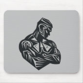 Man Strong Will Power Vector Graphic Mousepad (Vorne)