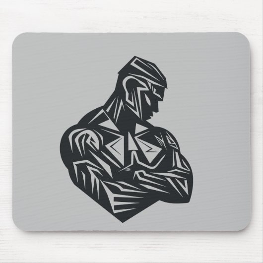 Man Strong Will Power Vector Graphic Mousepad (Vorne)