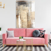 'Man Style' Beige und Braun Abstrakte Kunst Leinwanddruck (Insitu (Wohnzimmer))