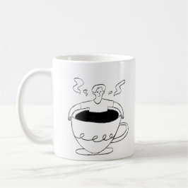Man submerged in a cup of coffee kaffeetasse