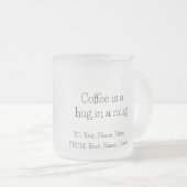 Man submerged in a cup of coffee mattglastasse (VorderseiteRechts)