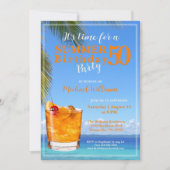 Man Summer Ocean Cocktail 50. Geburtstagsparty Einladung (Vorderseite)