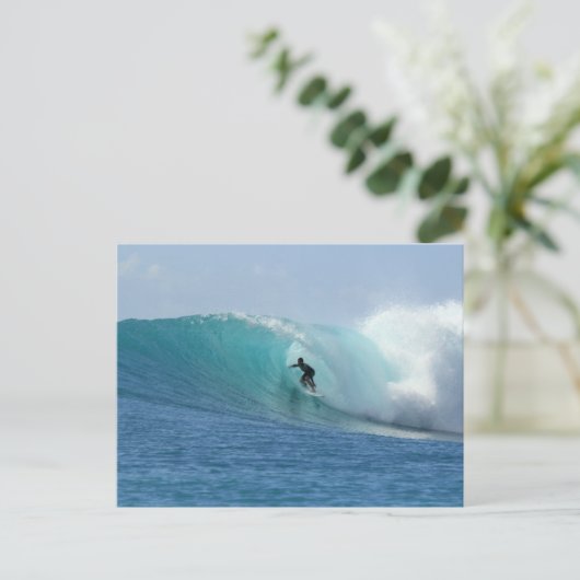 Man surft Wave Postcard Postkarte (Stehend Vorderseite)
