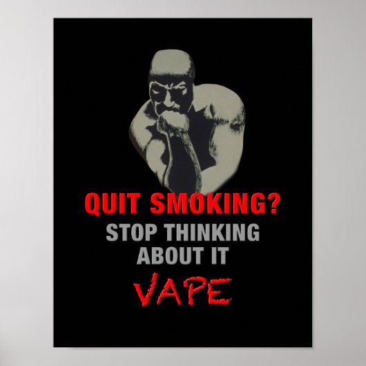Man Thinking Vape Premium Poster Print (Vorne)