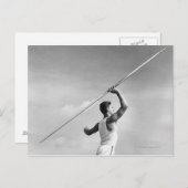 Man Throwing Javelin Postkarte (Vorne/Hinten)