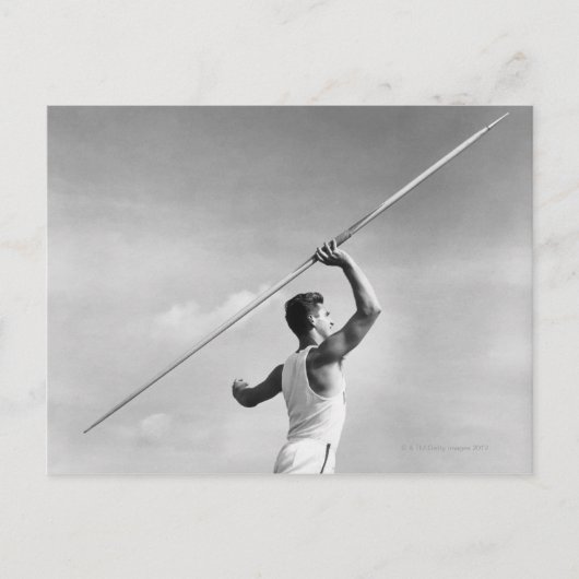 Man Throwing Javelin Postkarte (Vorderseite)