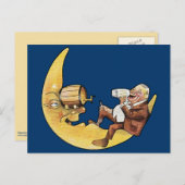 Man trinkt Bier mit dem Mond Postkarte (Vorne/Hinten)