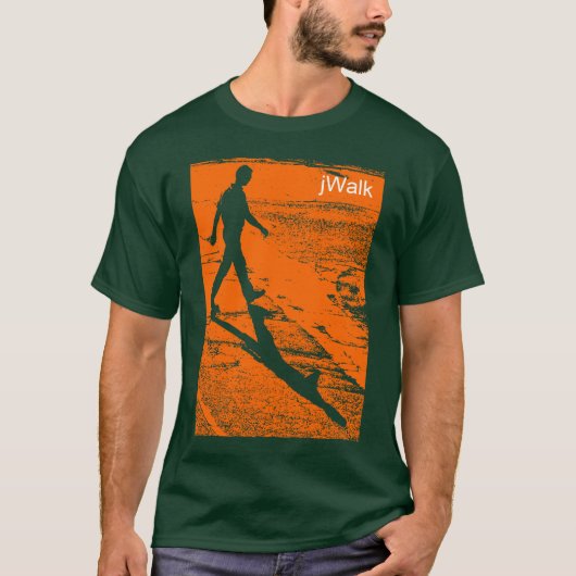 Man überquert eine Straße - in Orange - (jWalk) T-Shirt (Vorderseite)