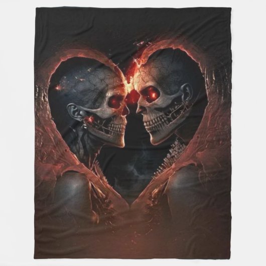 MAN UND FRAU SKELETON FLEECEDECKE (Vorderseite)