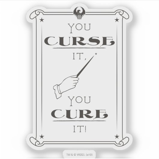 Man verflucht es, man heilt es aufkleber (Vorderseite)