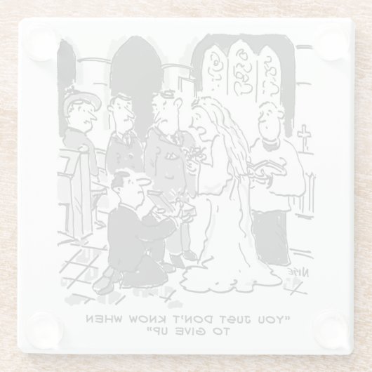 Man versucht, Bridge bei einer Hochzeit vorzuschla Glasuntersetzer (Rückseite)