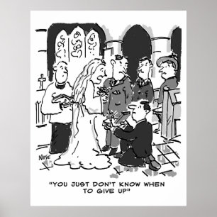 Man versucht, Bridge bei einer Hochzeit vorzuschla Poster