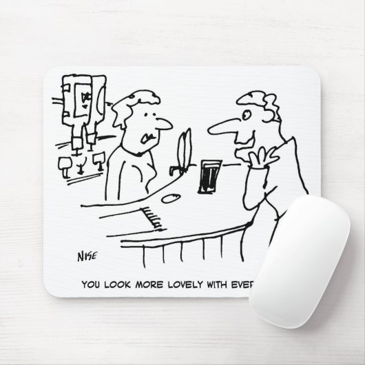 Man versucht Flatter Barmaid zu bringen Mousepad (Mit Mouse)