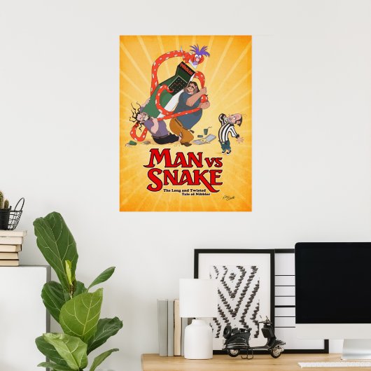 MAN VS SNAKE Don Bluth Poster von Kickstarter (Heimbüro)