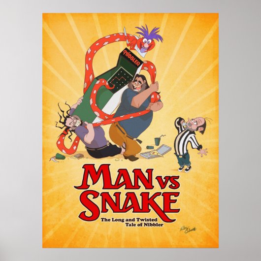 MAN VS SNAKE Don Bluth Poster von Kickstarter (Vorne)