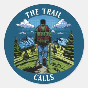 Man wandert einen Weg wie die A.T. Runder Aufkleber