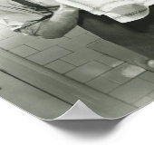 Man Washing Dishes Poster (Ecke)