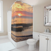 Man Water Boarding auf Cape Cod Harbour Duschvorhang (Beispiel)