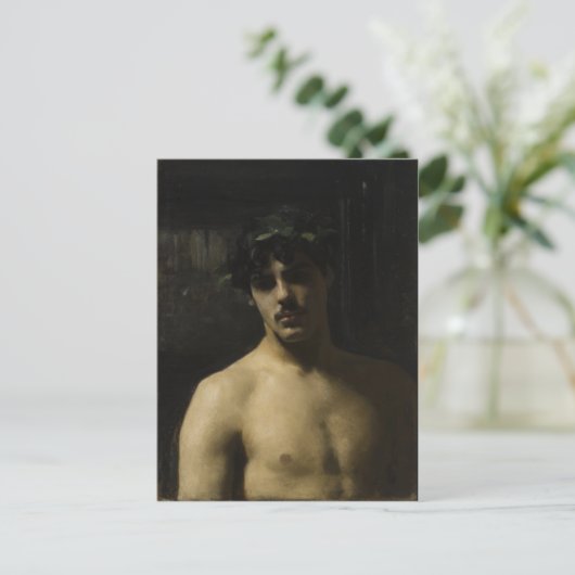 Man Wearing Laurels Postkarte (Stehend Vorderseite)