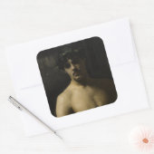 Man Wearing Laurels Quadratischer Aufkleber (Umschlag)