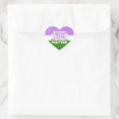 Man wird geliebt You Materie (Genderqueer Flag Her Herz-Aufkleber (Tasche)