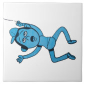 Man wird von Hund zu Fuß genommen. Fliese (Vorderseite)