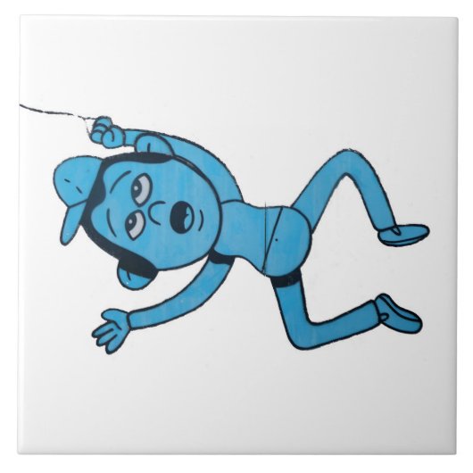 Man wird von Hund zu Fuß genommen. Fliese (Vorderseite)