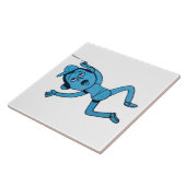 Man wird von Hund zu Fuß genommen. Fliese (Seite)