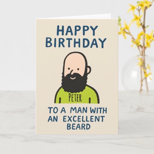 Man with wonderful beard karte (Gelbe Blume)