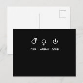 Man Woman Geek Postkarte (Vorne/Hinten)