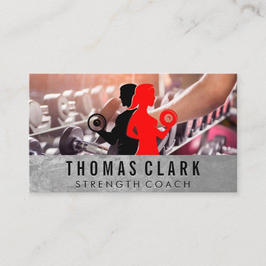Man Woman Lifting | Dumbbell Rack Visitenkarte (Vorderseite)
