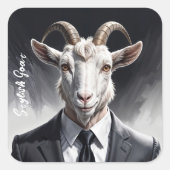 Man Ziege Anwalt Fantasie Biest tiergraue Kunst Quadratischer Aufkleber (Vorderseite)