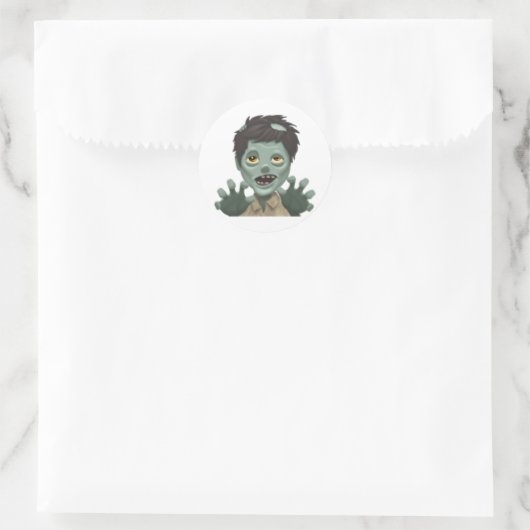 Man Zombie - Emoji Runder Aufkleber (Tasche)