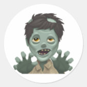Man Zombie - Emoji Runder Aufkleber (Vorderseite)