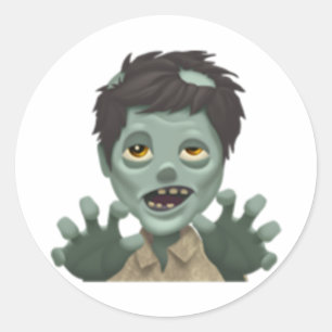 Man Zombie - Emoji Runder Aufkleber